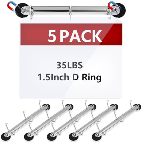 5 Pack 3 Ring Binder Mechanism 15 Inch Hanging Binder Rings for 85 x 11 Inch Sheets Magnetic D Rings