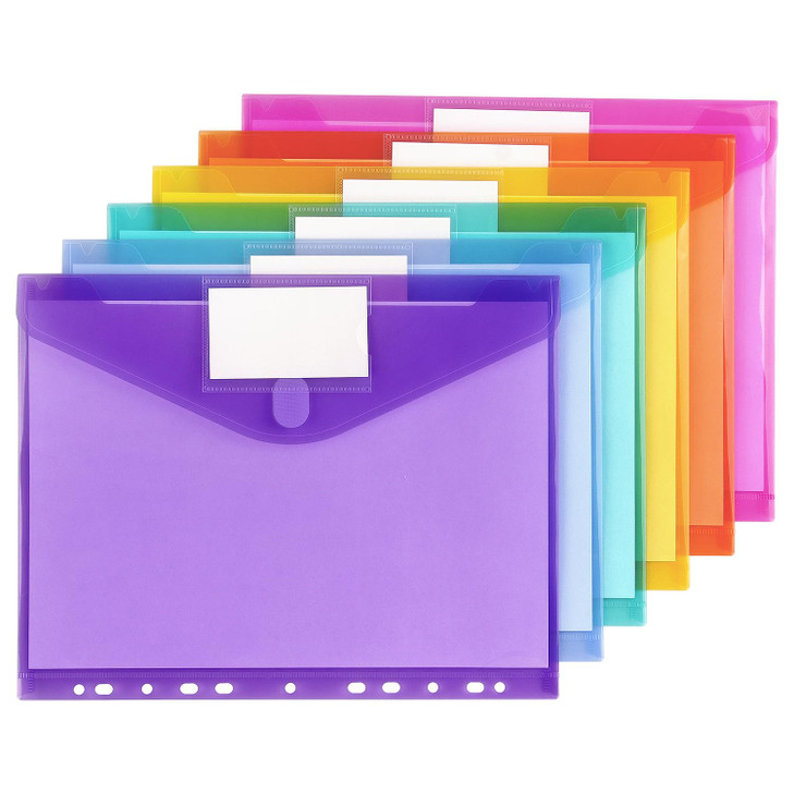 Tamaki 6 Pack Binder Pocket Folders Binder Folders with Pockets for School Supplies Letter Size 11 Holes Colorful