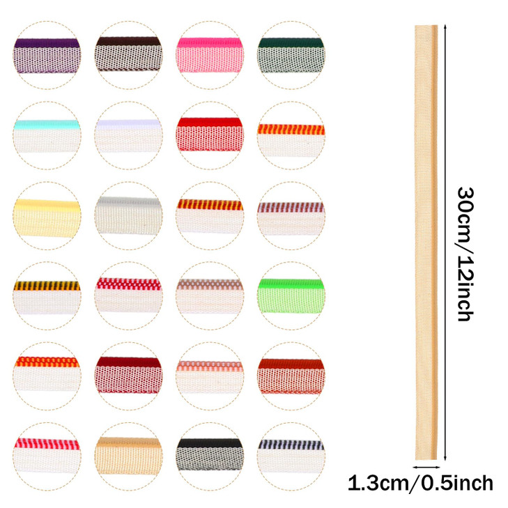 24 Pcs Book Binding Endbands 12 Inch 24 Colors Cotton Book Headband Materials Kit for Decor Bookbinding
