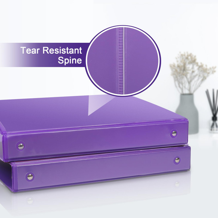 COMIX 3 Ring Binder 1 inch with Clear View Cover 1 View Binder Holds 200 Sheets of US Letter Size Paper 6 Pack Purple
