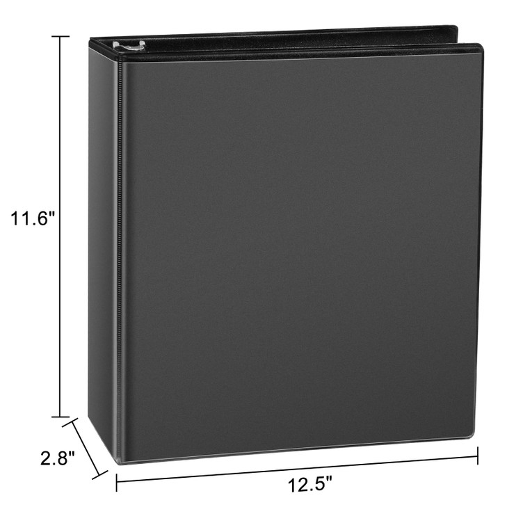 CIXILDTS 2 Inch 3 Ring Binders Slant D Ring Binder Fit US Letter Size Paper 2 View Binder with 2 Pocekts 6 Packs Black