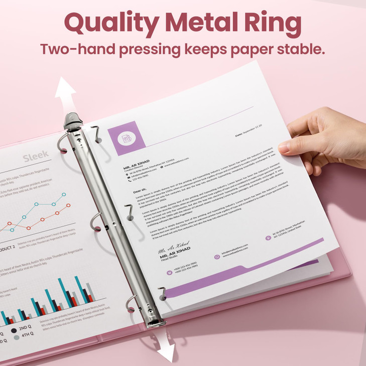 SUNEE 3 Ring Binder 2 Inch Clear View Binder Three Ring PVCFree Fit 85x11 Inches for School or Office Supplies Assorted