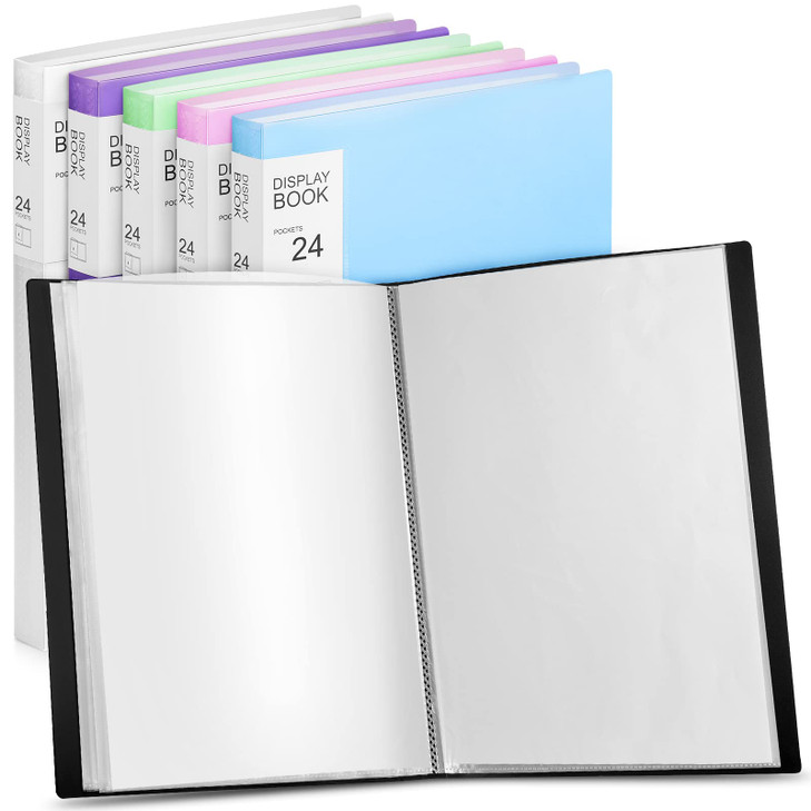 6 Pack Binder with Plastic Sleeves 24 Pocket Art Portfolio Presentation Book Binder 85 x 11 Inch Art Portfolio Folder wi