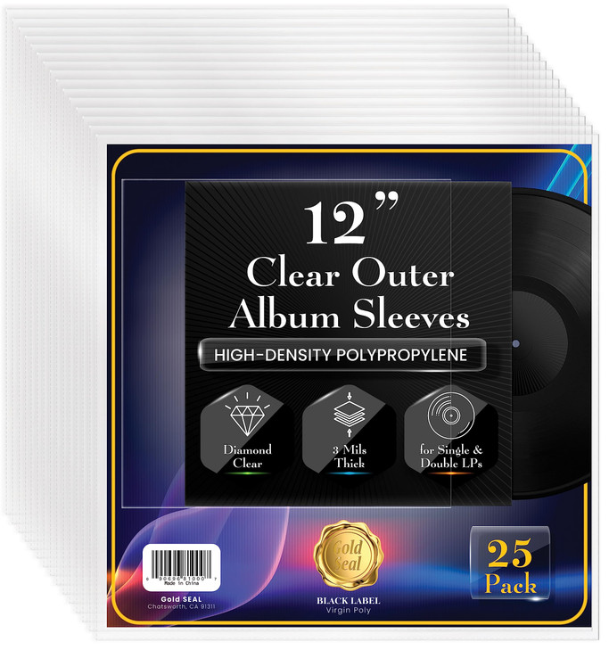 GOLD SEAL Vinyl Record Outer Sleeves for 12 LPs 3 mils Thick Premium Heavyweight Record Cover Protectors HighDensity Dia