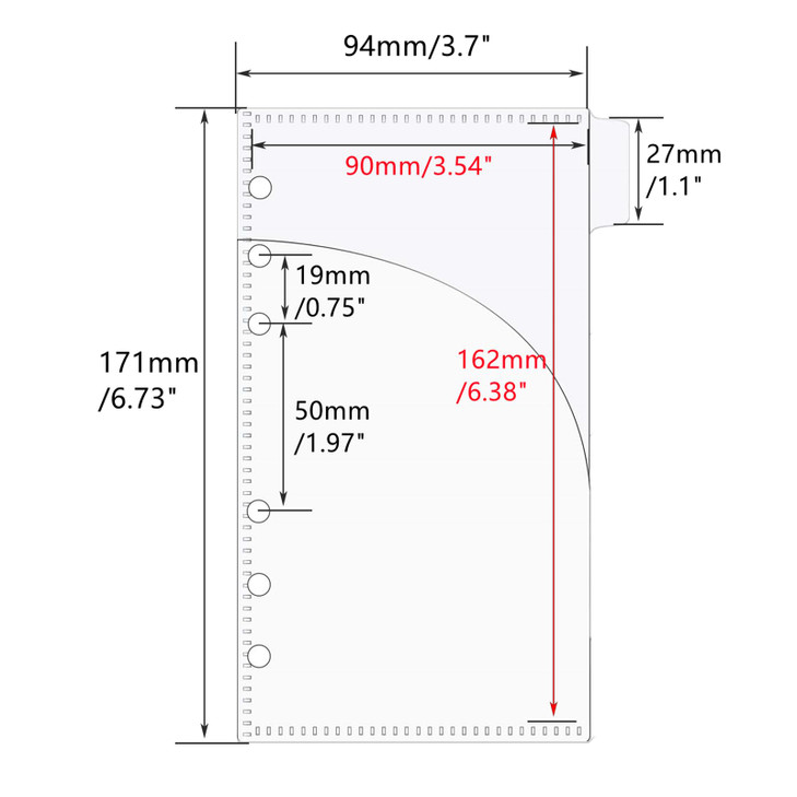 Mogoostry A6 Binder Pocket Cash Envelope 6Tab Clear Plastic Binder Dividers with 2 Pockets for 6 Ring A6 Binder Sheet Pr