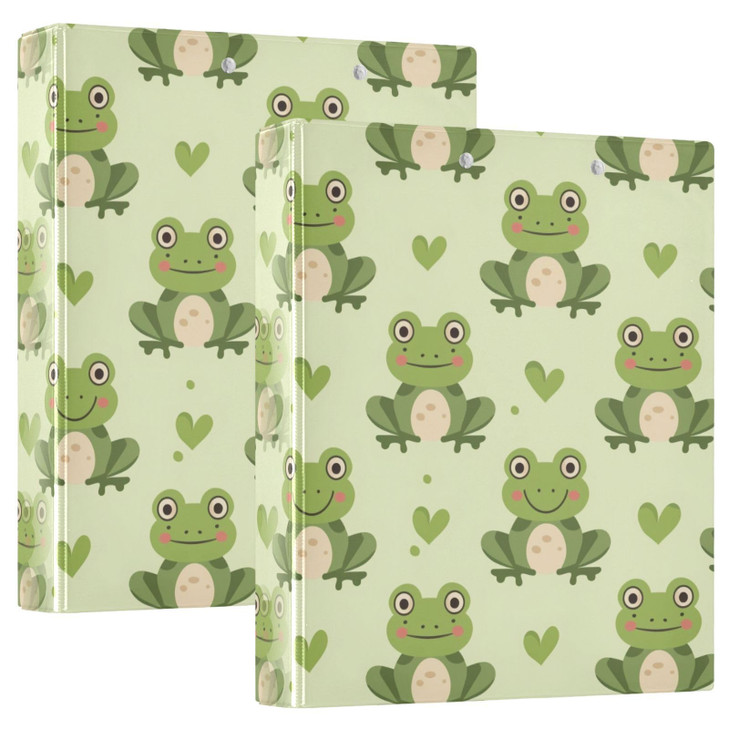 ALAZA 3 Ring Binder Frog Cute Animal Clipboard Round Ring Binder Holds 15 Inch Three Rings Binder Heavy Duty Binders for