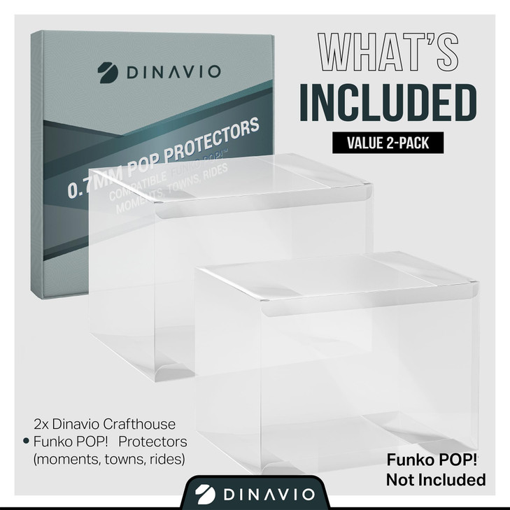 Dinavio Crafthouse Premium 07mm Heavy Duty Pop Protectors Compatible with TownsMomentsRides Ultra Thick 07mm FNKO Pop Pr