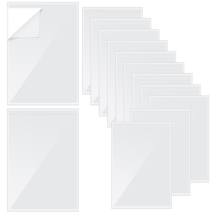 100Pcs Self Adhesive Display Pockets 85 x 11 Inch Paper Sleeves for Wall and Door Communication Clear Adhesive Sheet Pro
