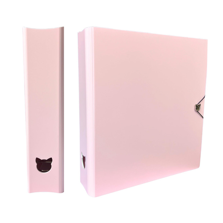 MEOWCAFE KKeep A4 Plus 2 INCH Binder Large Capacity Kpop Photocard Binder with 2 Backboards ICY Pink