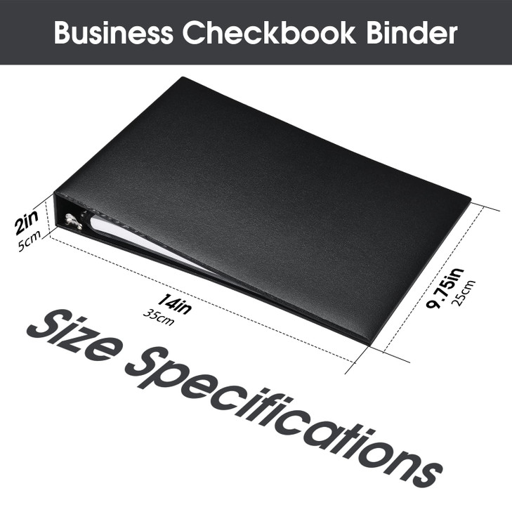 7 Ring Check Binder 3OnAPage Business Checkbook Holder 500 Checks Capacity with 20242030 Calendar Organizer Sleek Busine