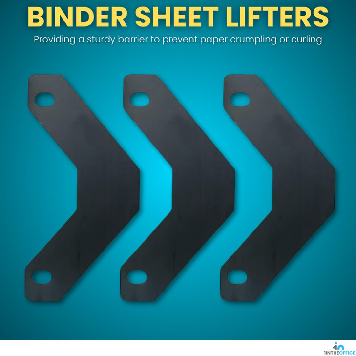 1InTheOffice Binder Sheet Lifters 11 x 812 Black 20 Pack