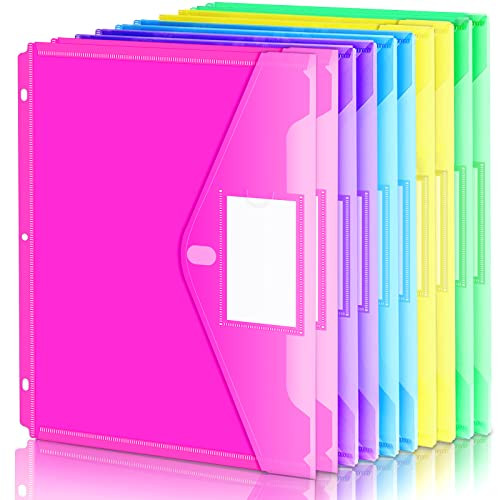 Forvencer Binder Pocket 10 Pack Super Heavyweight Plastic Folders with Tight Closure Folders with Pockets Side Loading B