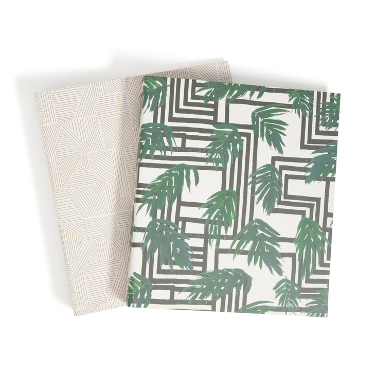 U Brands EcoConscious 1 Binders Set of 2 Lush Stripes Prints Silver Metal ORings
