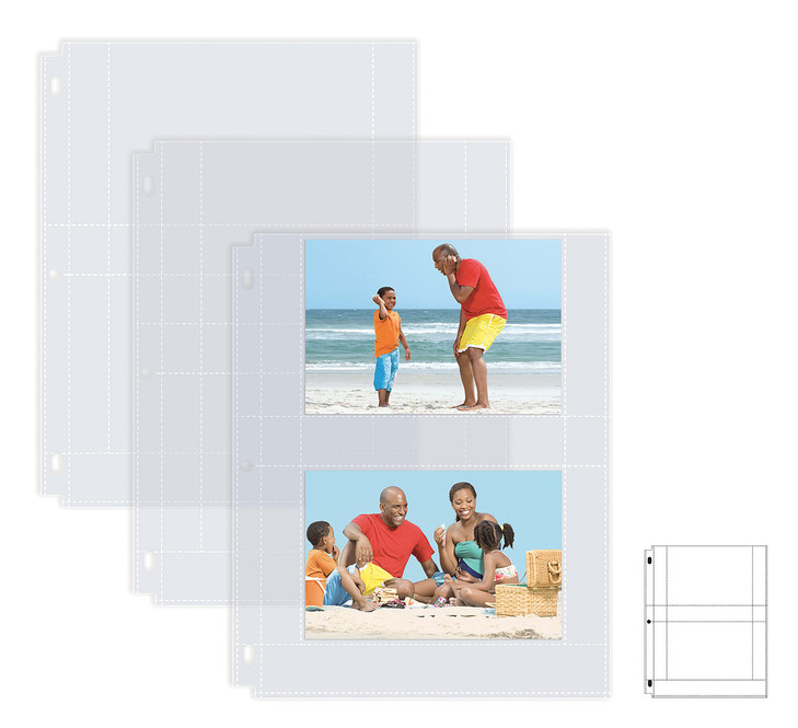 Better Office Products Heavyweight 4 x 6 Inch Diamond Clear 3 Ring Binder Page Refills 100 Total Photos Each 2Pocket She