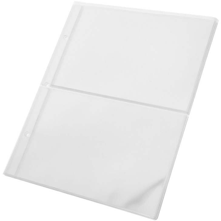 SHINEOFI 10 Sheets Binder Currency Sleeves for Collectors 2Pocket Clear Plastic Currency Pages for Three Ring Refill Bin