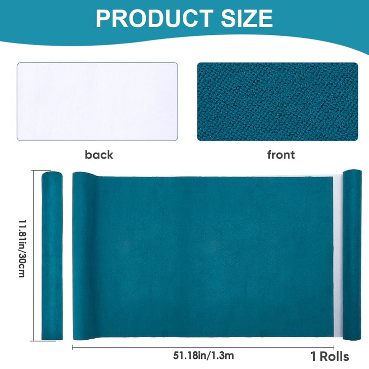 CRASPIRE 51 x 118 Suede Book Cloth Teal Green for Book Binding A4A8 Fabric Surface Paper Backed Bookcover Books Album Sc