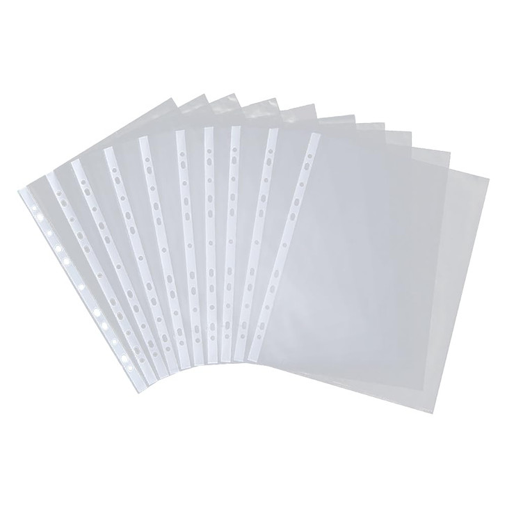UUYYEO 20 Pcs 11 Holes Clear Envelope Binders A4 Binder Pockets Sleeves A4 Punched Pocket Transparent Sheet Protectors S