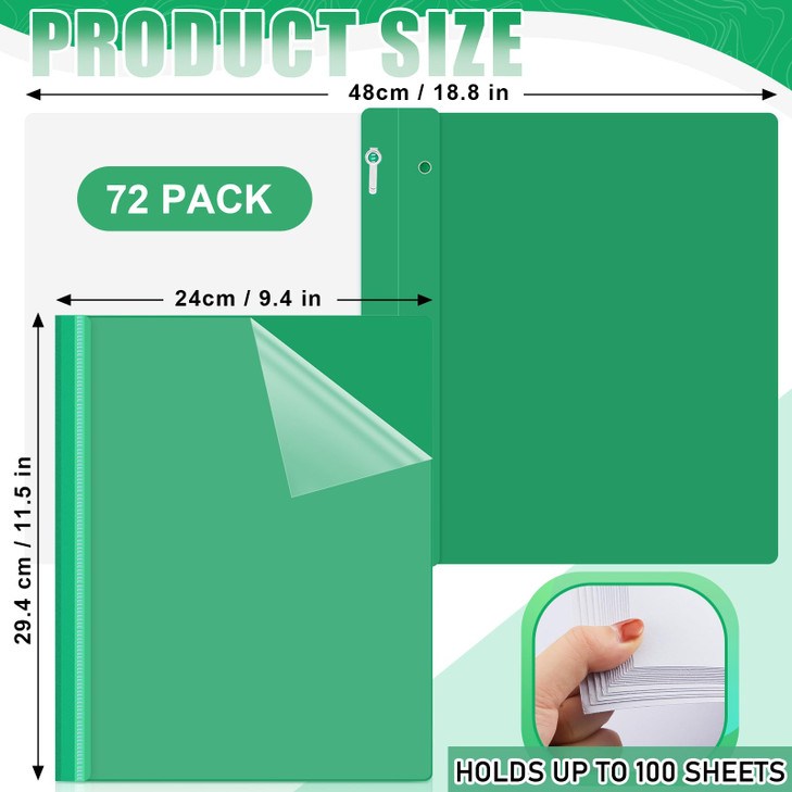 Teling 72 Pack Clear Front Report Covers Bulk Business Report Covers Plastic Presentation Folders Resume Portfolio Folde