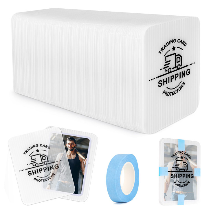 200 Pack Trading Card Shipping Protectors with Tape Rolls AHIER 35 x 45 Plastic Cardboard Inserts for Bubble Mailers Tra
