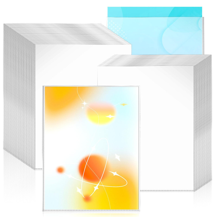 VOKOY 100 Pack No Holes Sheet Protectors85 x 11 Letter Size Heavy Duty Clear View Page Protectors Without HolesTop Loadi