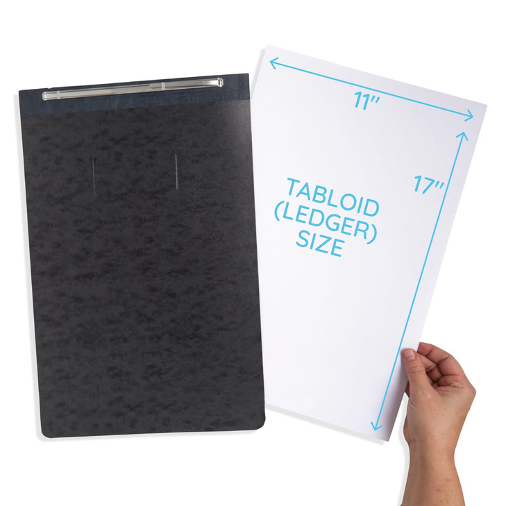 5 Blue Summit Supplies 11x17 Folders Black Tabloid Pressboard Report Cover with Metal Prong Fasteners Durable 25pt Press
