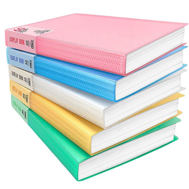 5 Pack 60Pocket Binder with Plastic Sleeves A4 Display 60 Pages with Clear Sheet Protectors Portfolio Presentation Book
