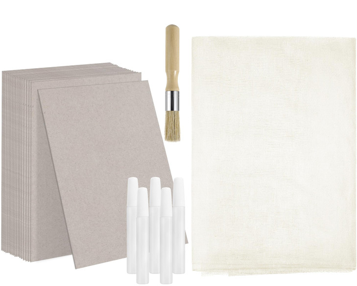 SmoothNovelty Book Binding Cloth Set Includes 39 x 45 Inch Book Binding Cloth 20 Sheets Back Board 5 Pcs Adhesive Glue a