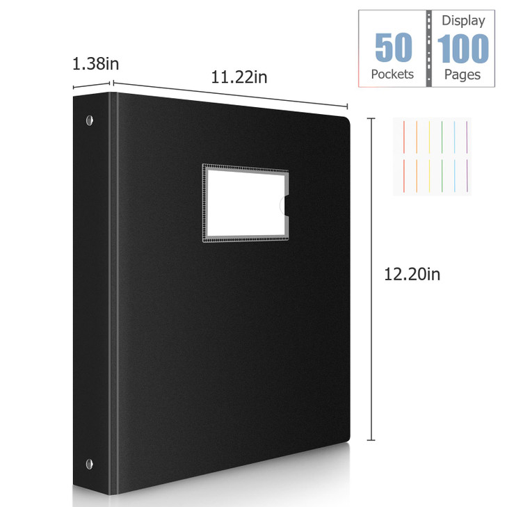 Uquelic 50Pocket Binder with Plastic Sleeves for LetterA4 Size11 x 85 Document Binder Organizer for Papers Certificates