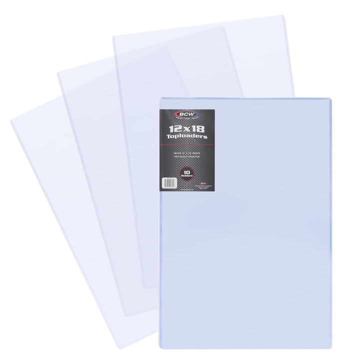 BCW 12x18 Topload Holder 10ct Rigid Plastic Protection for 12x18 Lithographs Posters Prints Durable Clear Sleeves for Ph