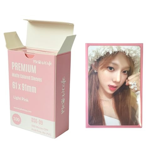 MEOWCAFE Premium 61x91mm Colored Sleeves for Double Sleeving Kpop Photocard Strong Thick High Clarity Kpop Photocard Sle