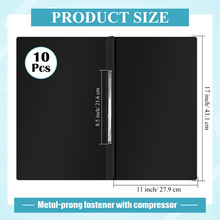 Resurhang 10 Pcs 11x17 Inch Pressboard Report Cover 3 Capacity Presentation Binder Folder with Metal Prong Paper Fastene