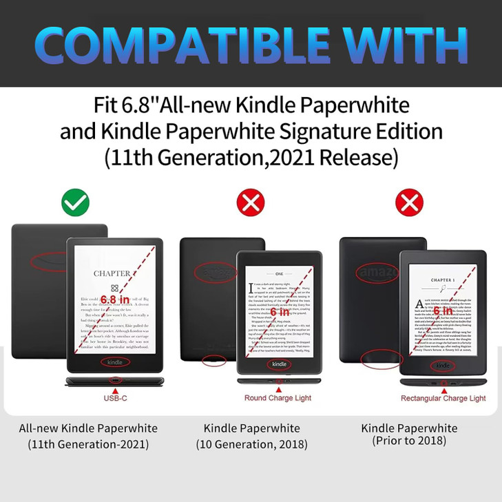 BREIDMKFM Case for 6.8" Kindle Paperwhite 11th Generation 2021 & Signature Edition with Kickstand, Shockproof TPU Transparent Cover for Kindle Paperw