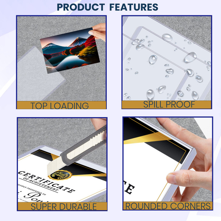 Performore 85 x 11 Heavy Duty Rigid Print CrystalClear Toploader Hold Protect Store Display Photographs Restaurant Menu