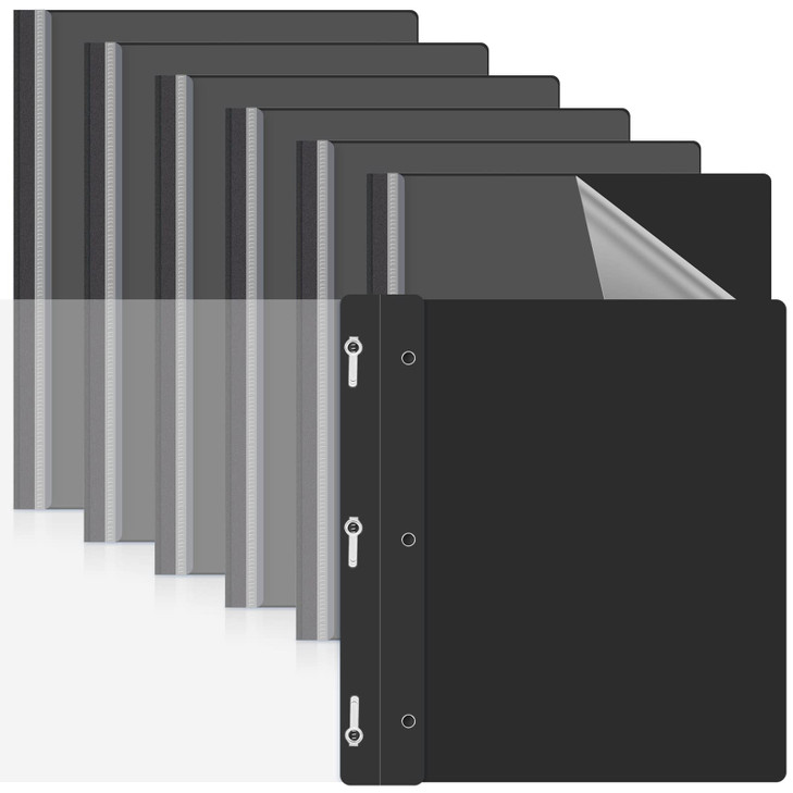 Teling 24 Pcs Clear Front Report Covers with 3 Prongs Presentation Folders Plastic Resume Portfolio Report Letter Size P