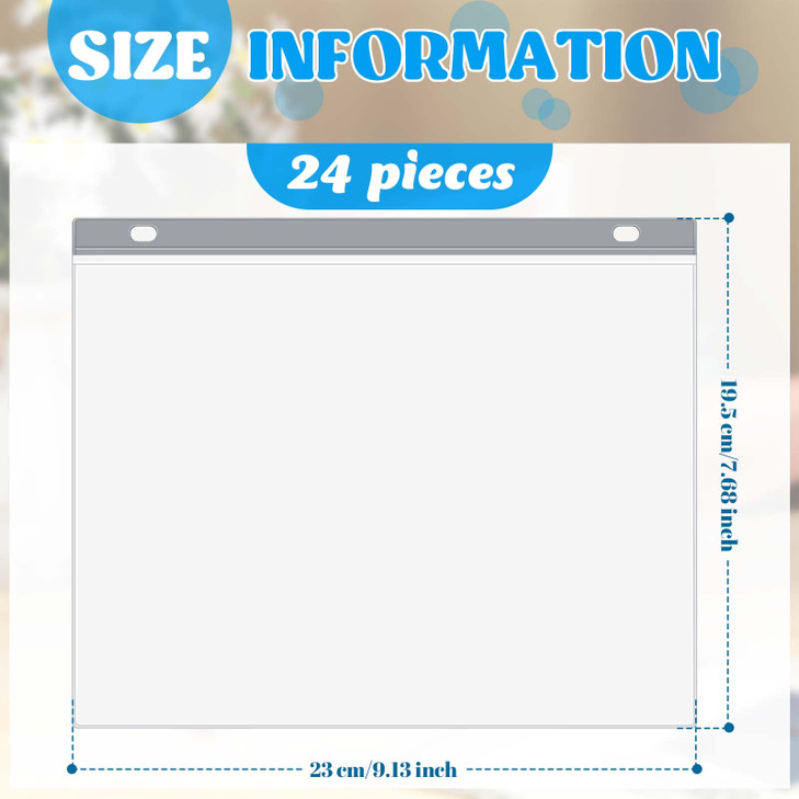 Lewtemi 24 Packs Race Bib Display Vinyl Protector Sheets Running Medal Hanger Display Clear Protective Medal Holder Plas