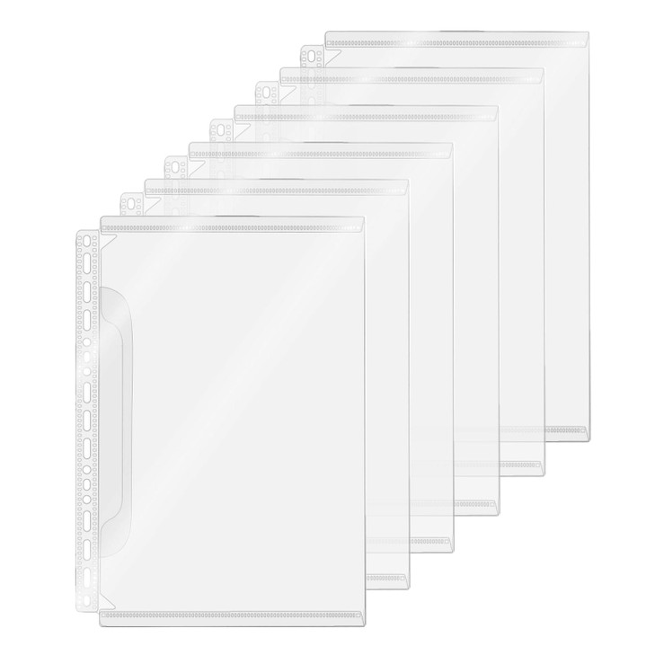 Mogoostry B5 Sheet Protectors 17 Hole Pocket Binder Sleeves with Side Flap Loose Leaf Inserts Folder Filing Bags for 9 2
