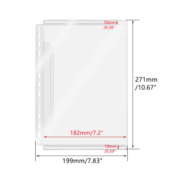 Mogoostry B5 Sheet Protectors 17 Hole Pocket Binder Sleeves with Side Flap Loose Leaf Inserts Folder Filing Bags for 9 2