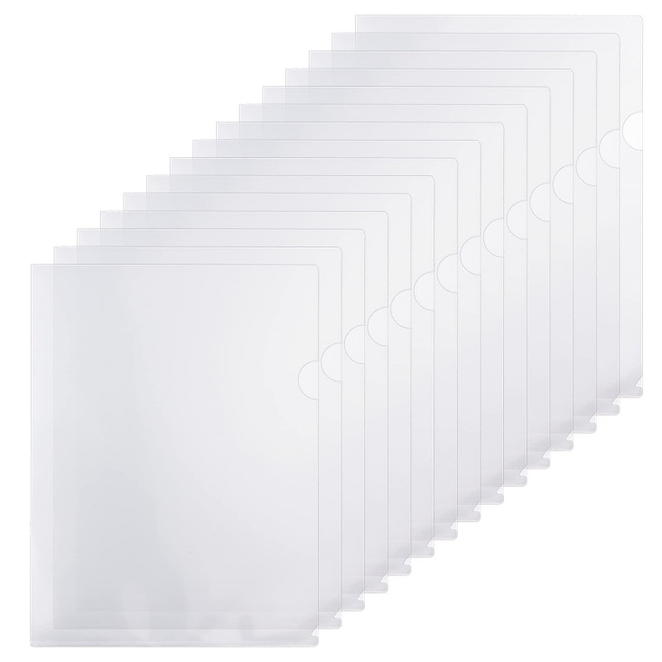 YoeeJob 15 Packs Clear Document Folders for 85x11 and A4 Sheets LType Plastic Folders for Protection and Storage Suitabl