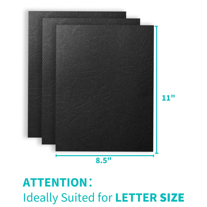 Binditek 100 Pack 13 Mil GrainTexture Paper Binding Presentation Covers 812 x 11 Inches 90lb 250 GSM UnPunched Letter Si