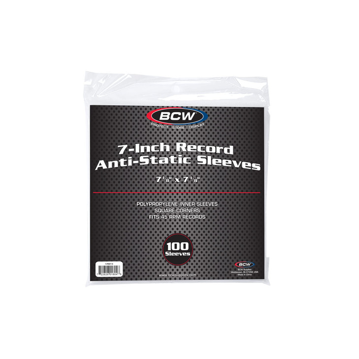 BCW AntiStatic Polypropylene 7inch Record Inner Sleeve 100 Count AcidFree Protection for Vinyl Scratch Scuff Dust Preven