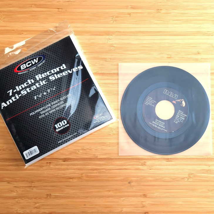 BCW AntiStatic Polypropylene 7inch Record Inner Sleeve 100 Count AcidFree Protection for Vinyl Scratch Scuff Dust Preven