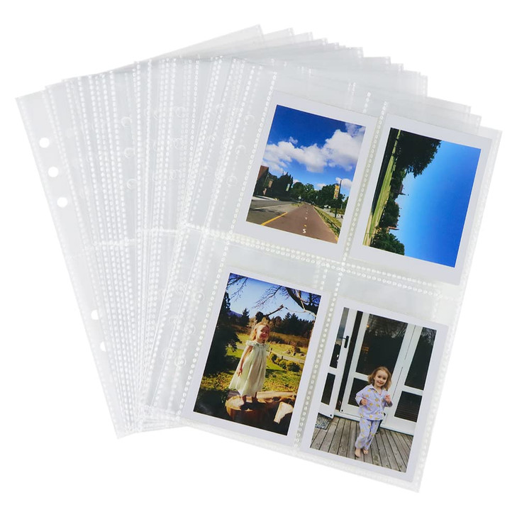 25 Sheets Clear Photo Album Refill Pages A5 Soft PP Photo Sleeves Refill for Photo Card Postcard 6 Hole Photo Album Slee