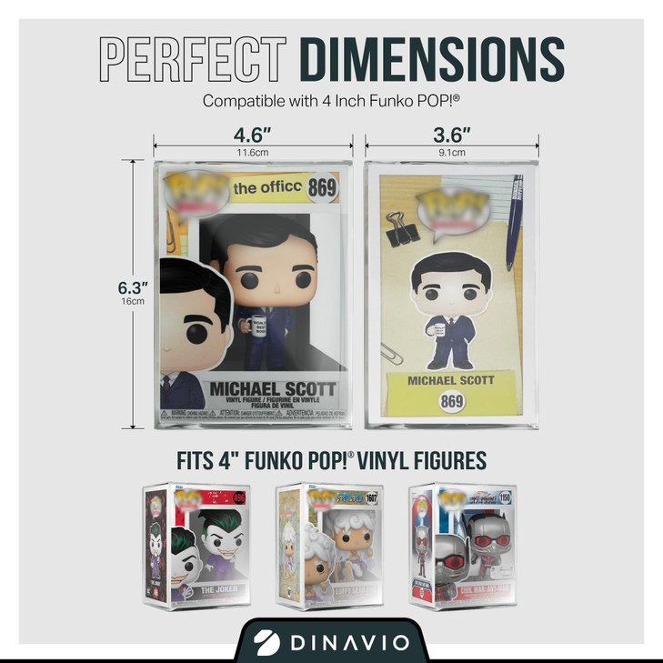 Dinavio Crafthouse Premium 07mm Heavy Duty Plastic Funko Pop Protector Compatible with Funko POP 4 Inch Figures Ultra Th