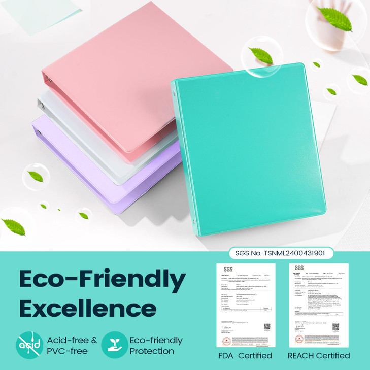 2 Pack BinderX Extra Durable 3 Ring Binder 2 Inch Binder Round Ring Fits 900 Sheets of 85x11 Paper Customizable View Cov