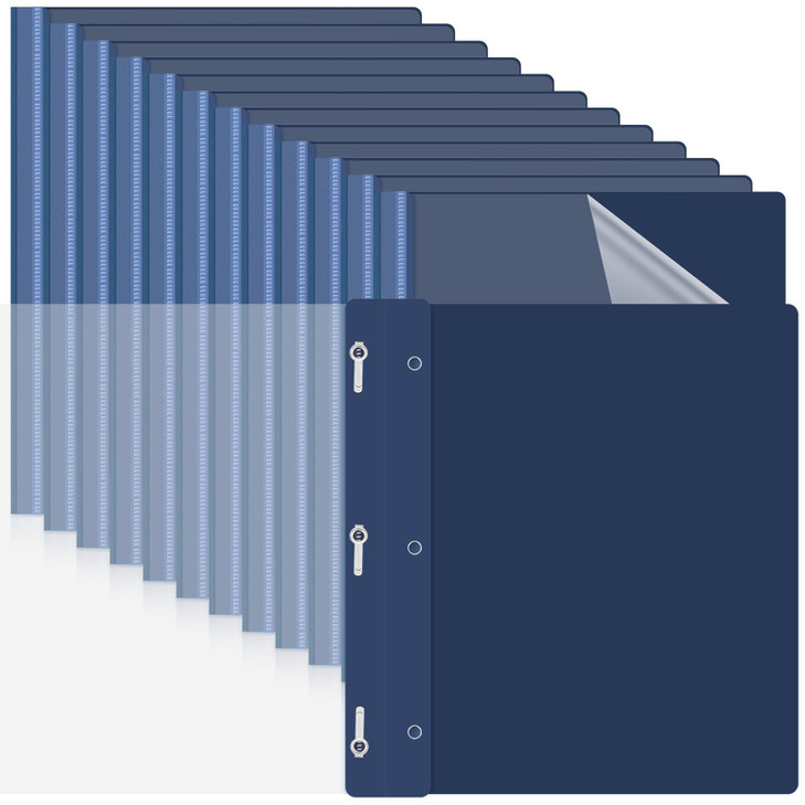 Teling 150 Pcs Plastic Report Covers with 3 Prong Clear Front Resume Folder Business Report Covers Bulk Presentation Fol