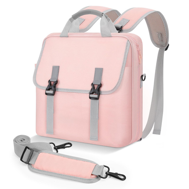 MoKo Zipper Binder Bag 2 Inch 3 Ring Zipper Binder with Detachable Backpack Strap Shoulder Strap 500 Sheets Capacity Mul