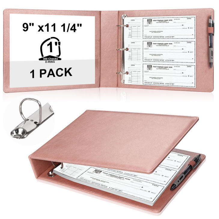 9 x11 14 PU Leather 3 Rings Personal Checks Binder for EndStub Deskbook 3Ring Binders for Desk Check fit 3 9 Holes Check