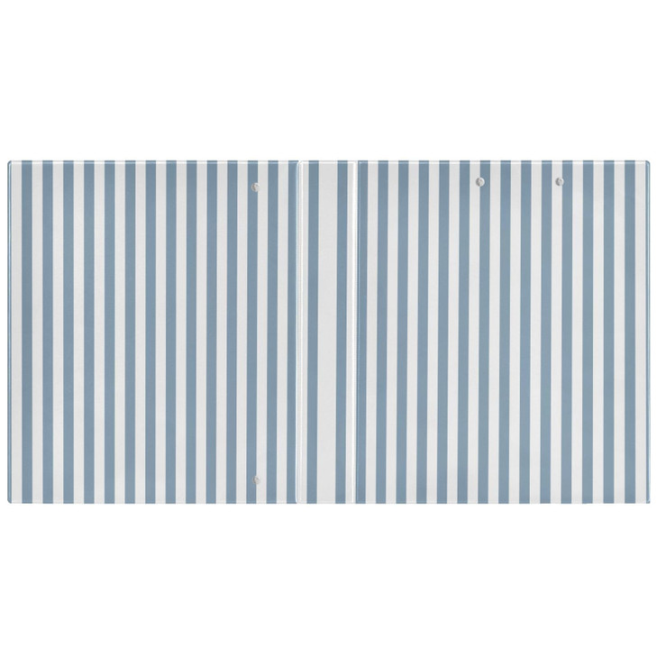 Blue White Stripes 3 Ring Binder 15 Inch Round Binders Holds 200 Sheets Versatile Binder with 3 Inside Pockets for Offic