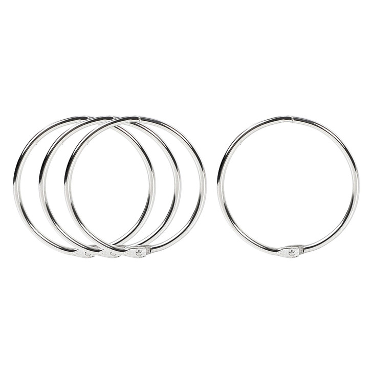 uxcell Loose Leaf Binder Rings 22 Inches Nickel Plated Steel Paper Key Rings for Flash Cards Index Card Rings 4 Pcs Keyc