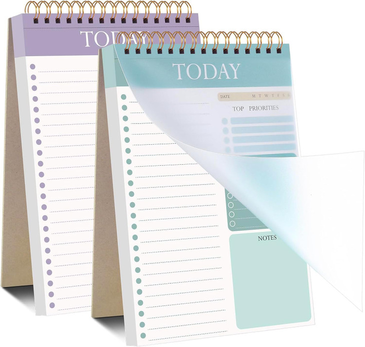 Thboxes 2 Packs To Do List Notepad 104 Pages To Do List Notebook A5 Undated Daily Planner Notepad with Task Checklist Ho